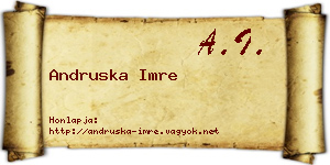 Andruska Imre névjegykártya